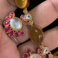 Natural stones Fusion Necklace with Earrings | Indian Designer Necklace