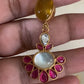 Natural stones Fusion Necklace with Earrings | Indian Designer Necklace
