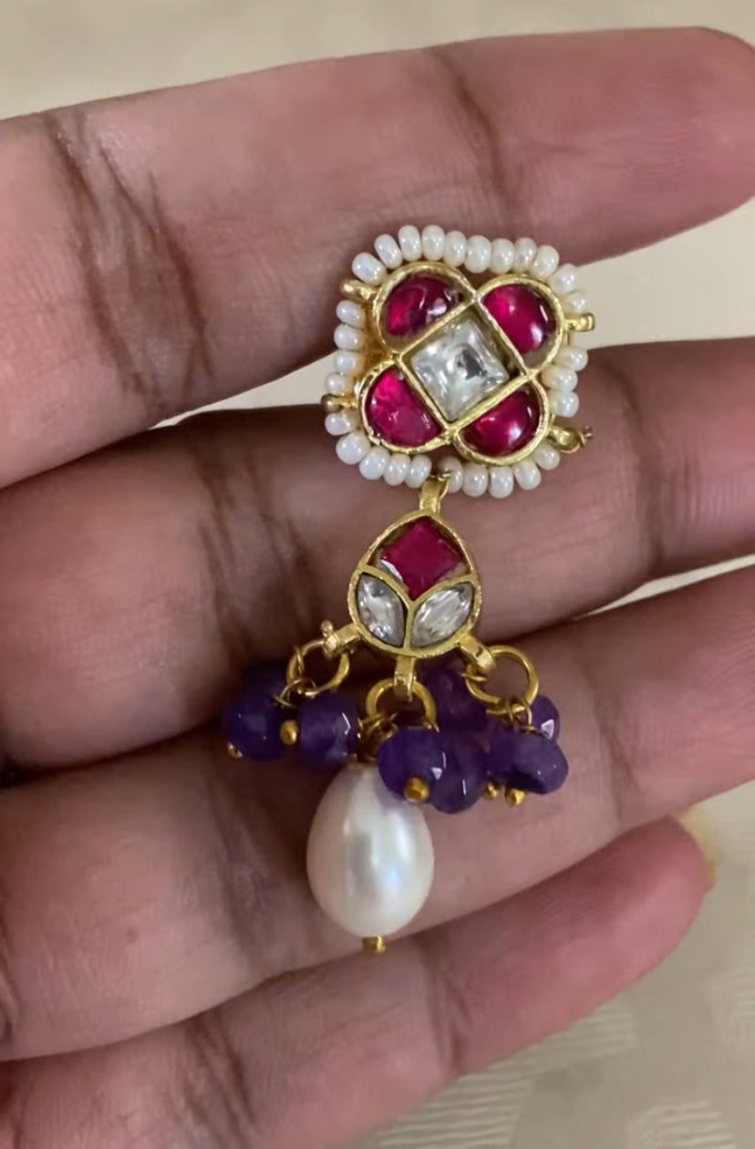 Onyx & Beads Multi-Layer Necklace Set | Indian Jewelry