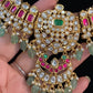 Ruby Green Polki Kundan Necklace Set with Maang Tikka | Traditional Bridal Necklace
