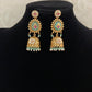 Semi Precious Kundan Jumkis | Fusion Kundan Earrings