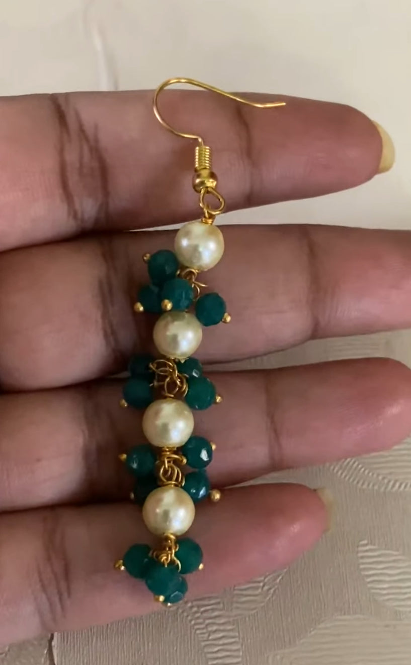 Beads with Pearls Long Necklace & Earrings | Indian Jewelry In USA