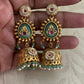 Semi Precious Kundan Jumkis | Fusion Kundan Earrings