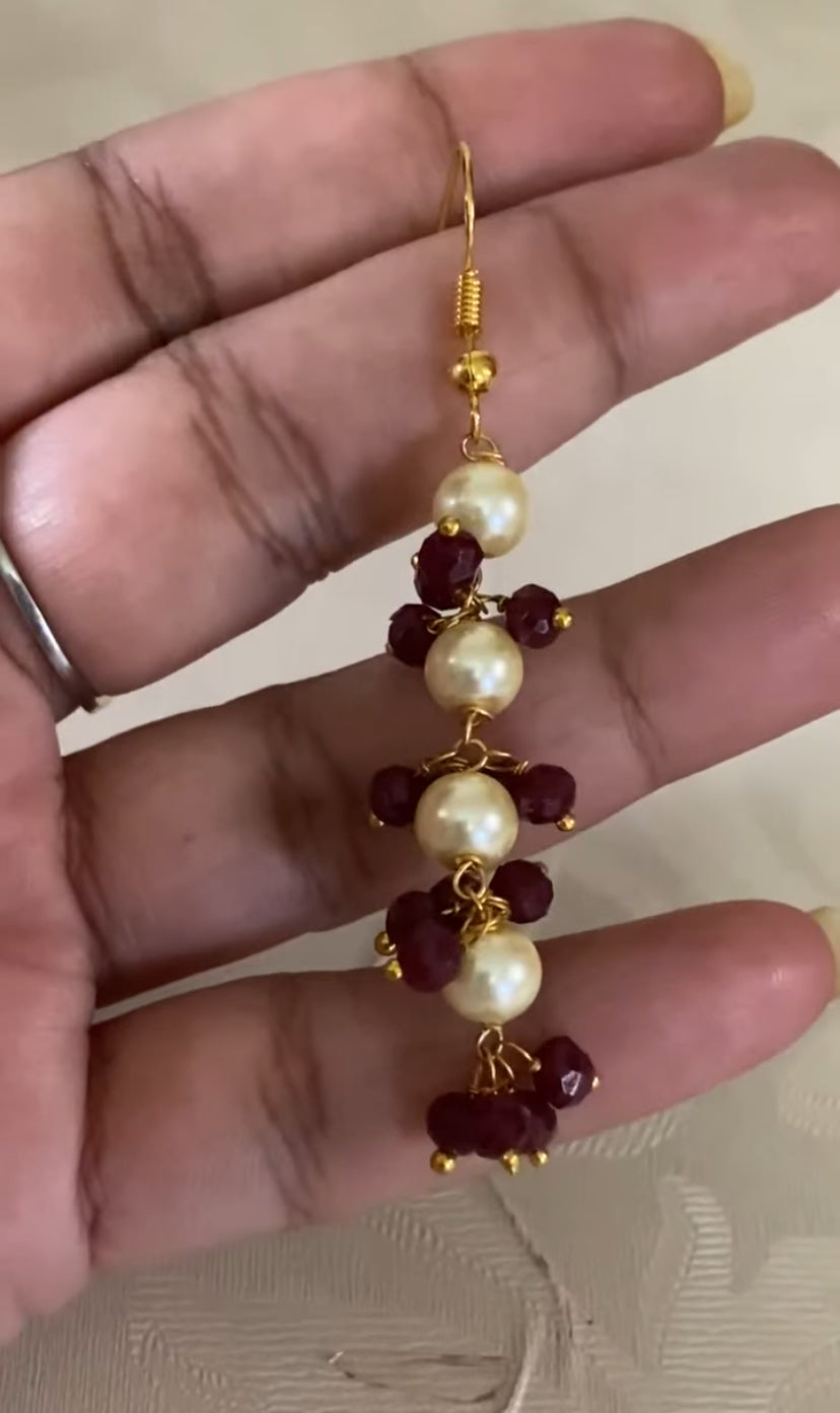 Beads with Pearls Long Necklace & Earrings | Indian Jewelry In USA