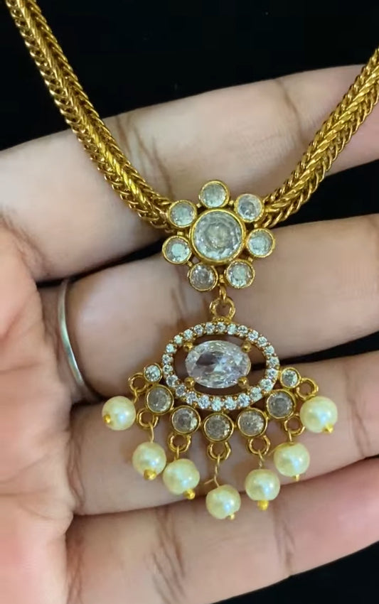 Simple AD Pendant Necklace Set | Indian Jewelry In USA