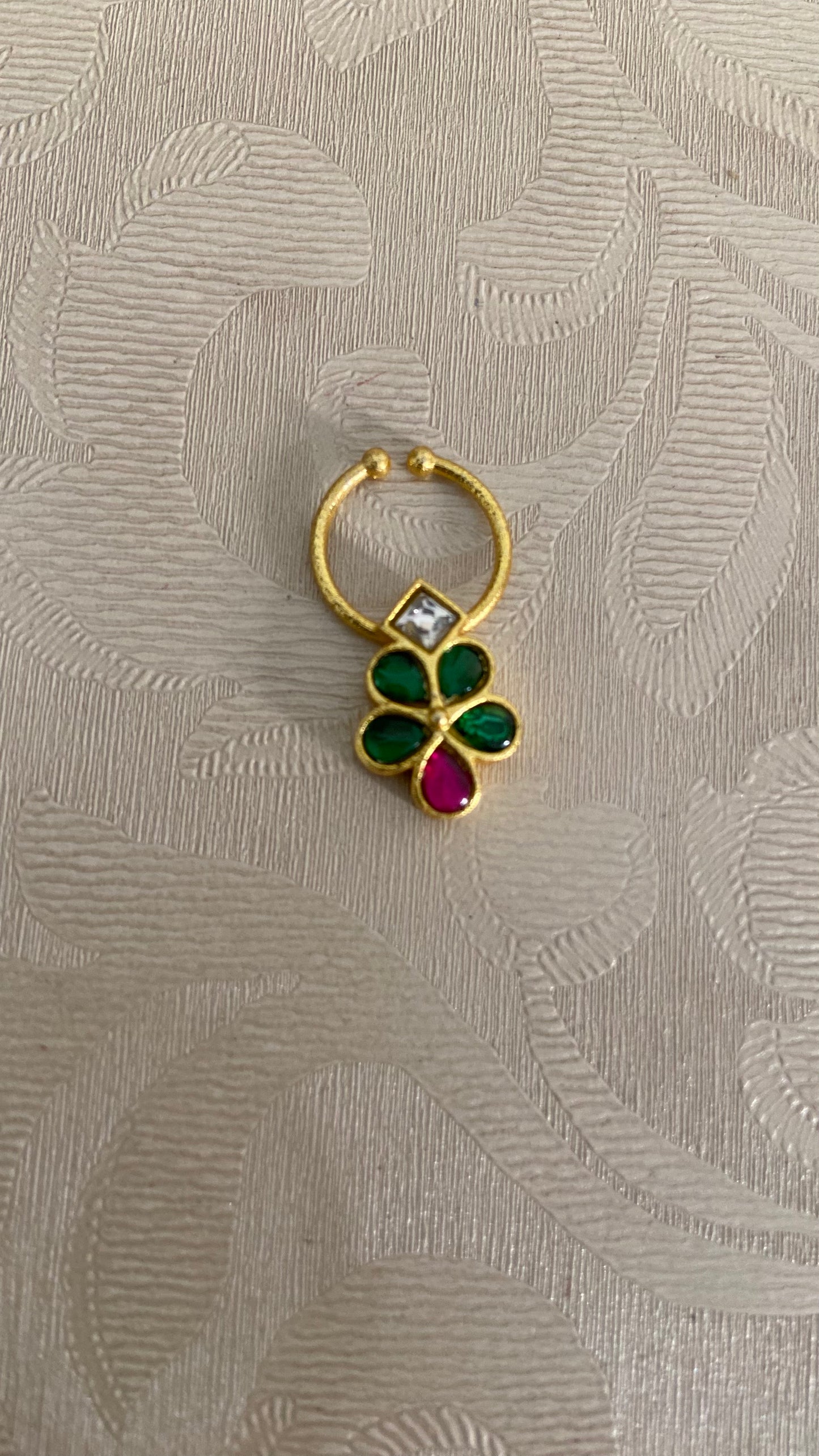 Jadau Kundan Septum Ring| Indian Nose Ring