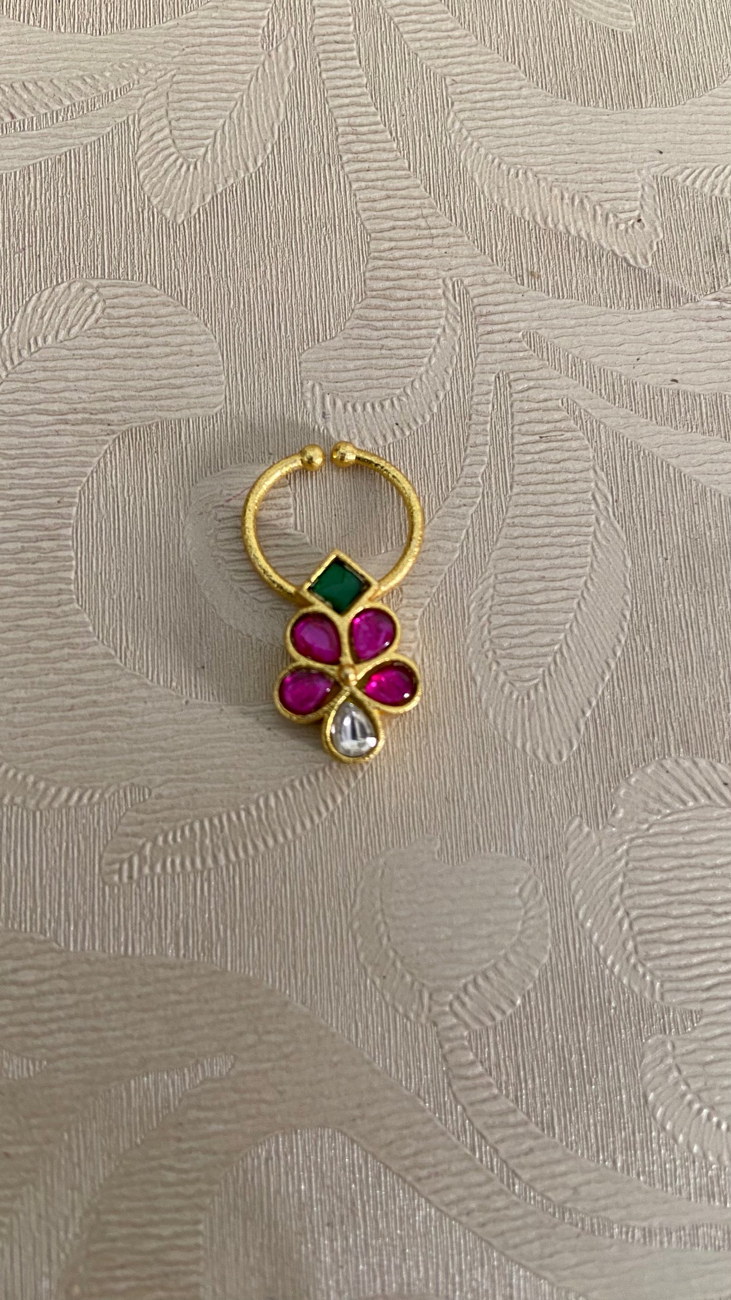 Jadau Kundan Septum Ring| Indian Nose Ring