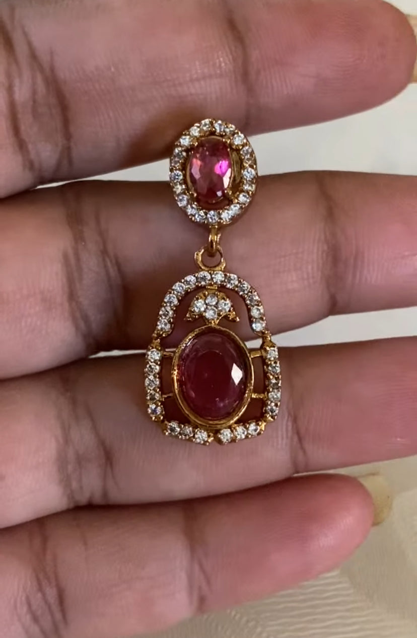 AD Pendant Kante Necklace With Earrings | Traditional Kante Necklace