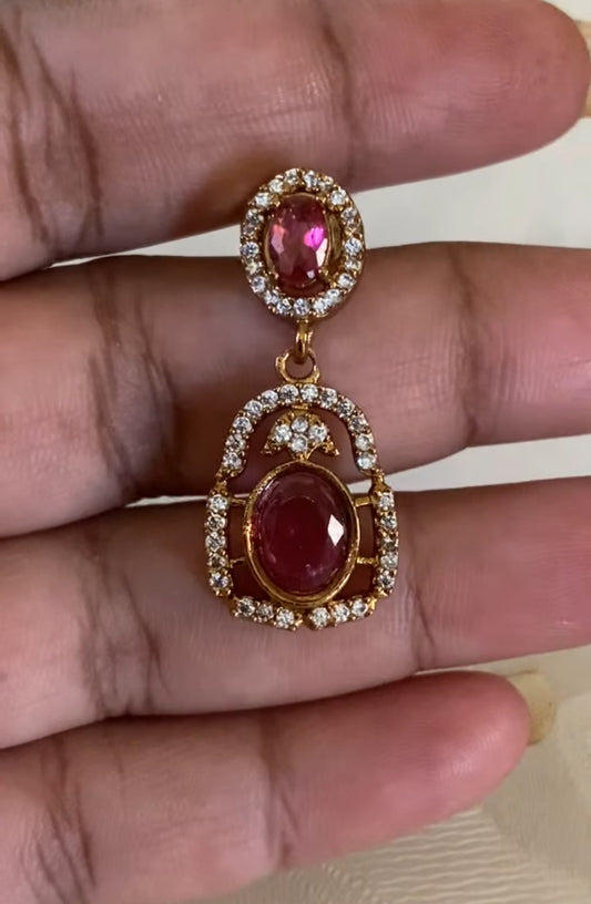 AD Pendant Kante Necklace With Earrings | Traditional Kante Necklace