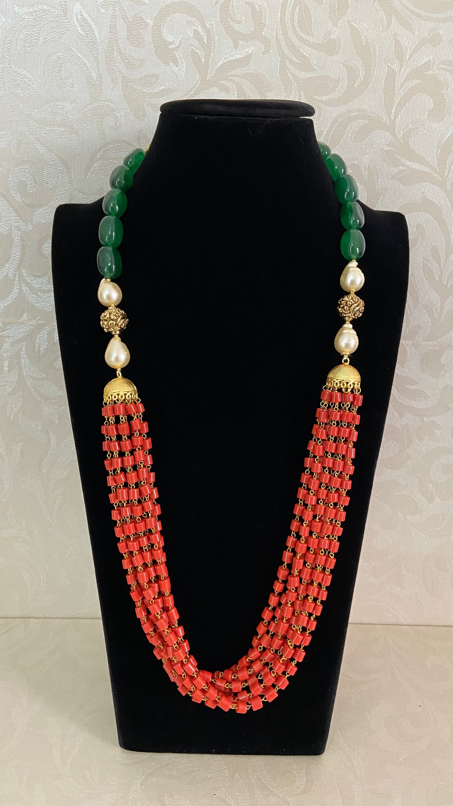 Coral Multi Layer Beaded Necklace | Indian Necklace In USA