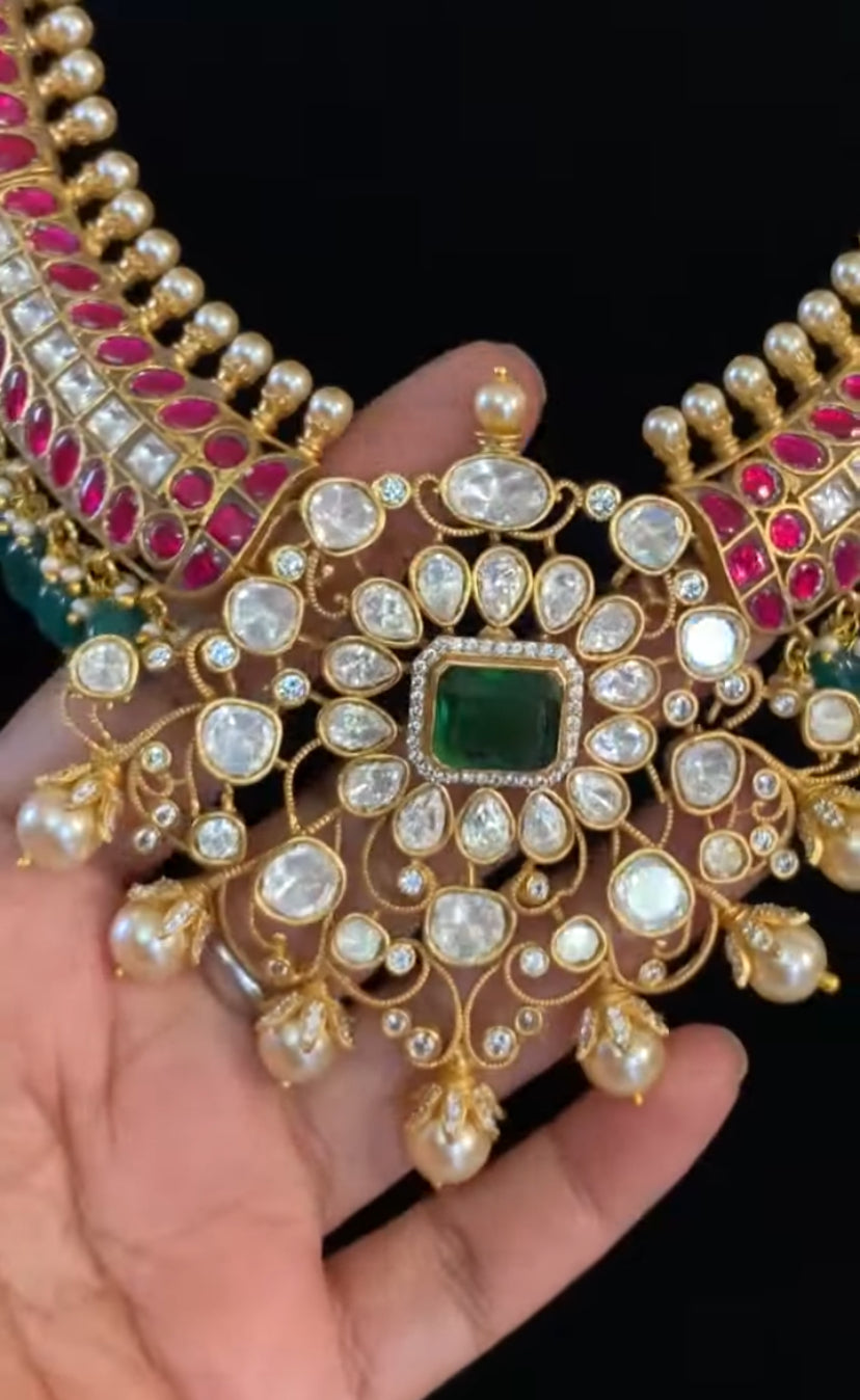 Jadau Kundan Kante Necklace | Premium Necklace  | Indian traditional jewelry