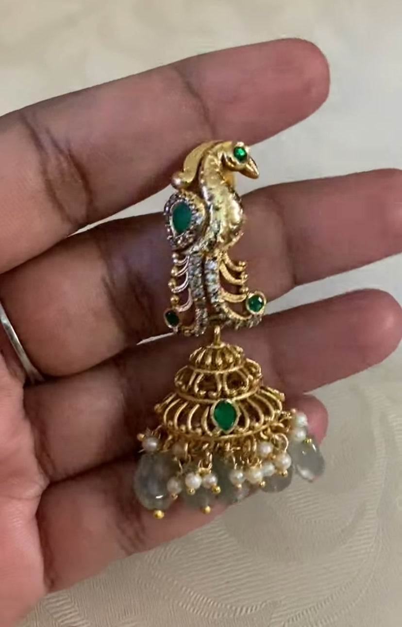 Antique AD Lakshmi Pendant Kante Set | Traditional Necklace