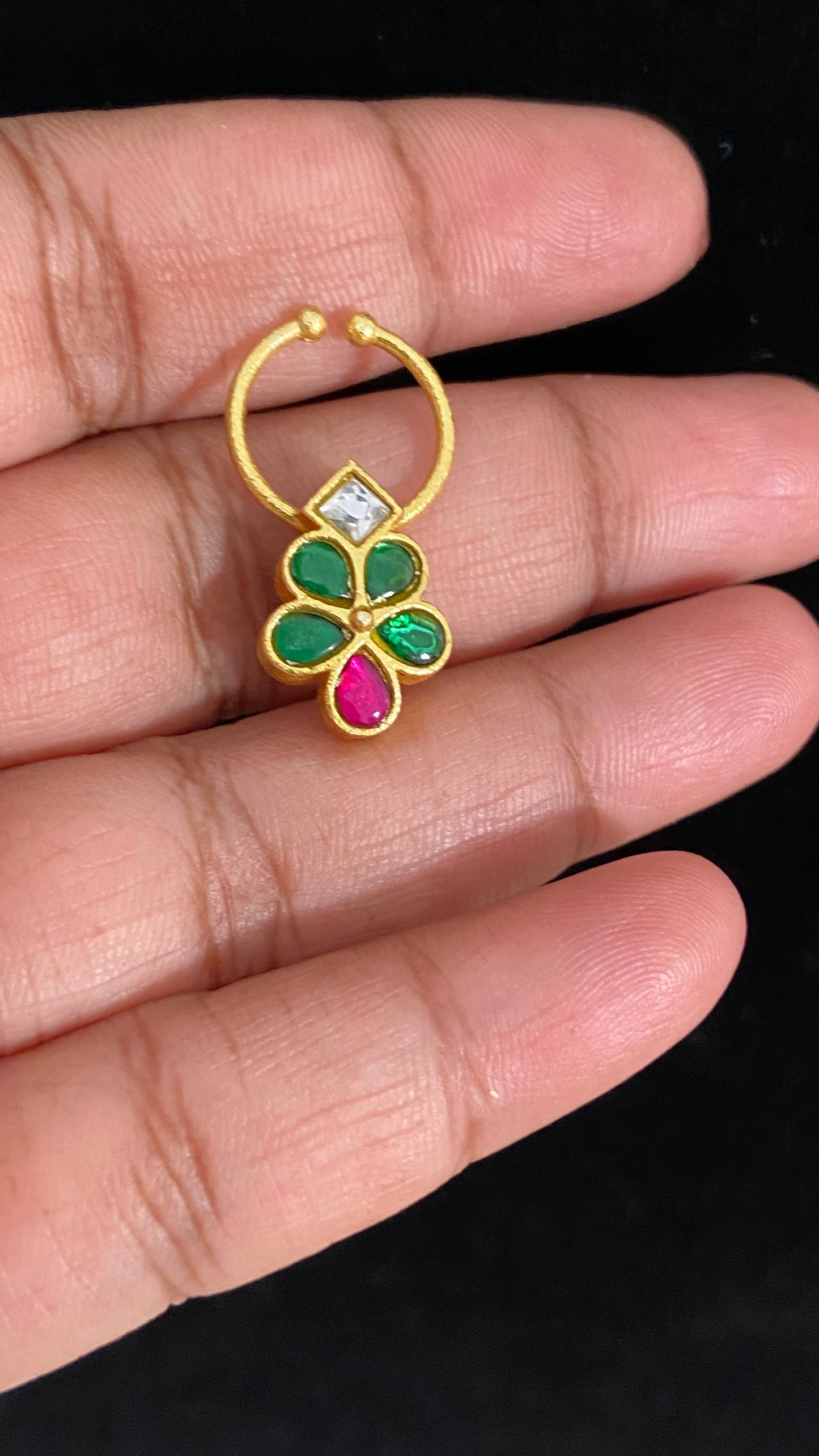 Jadau Kundan Septum Ring| Indian Nose Ring