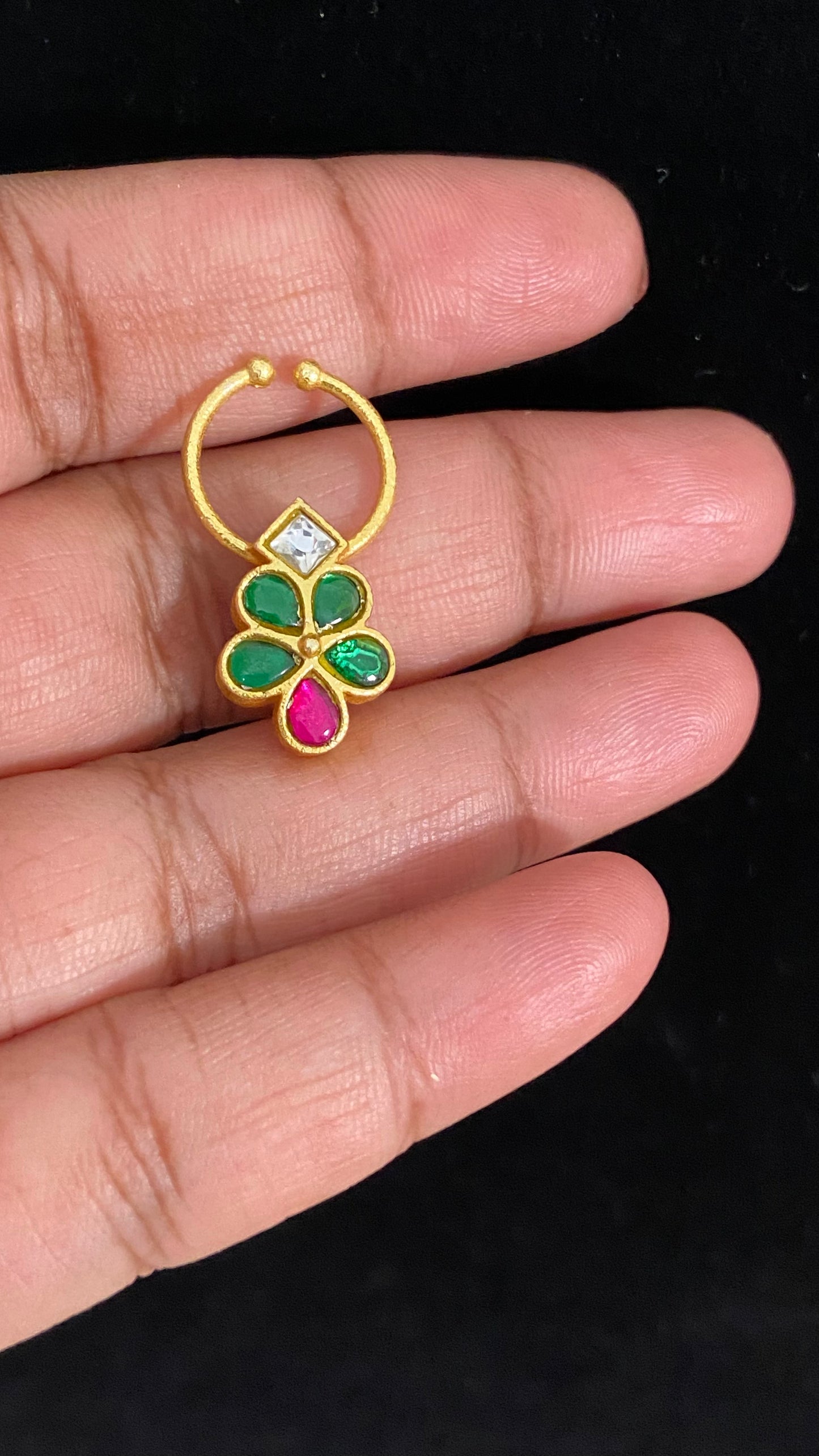 Jadau Kundan Septum Ring| Indian Nose Ring