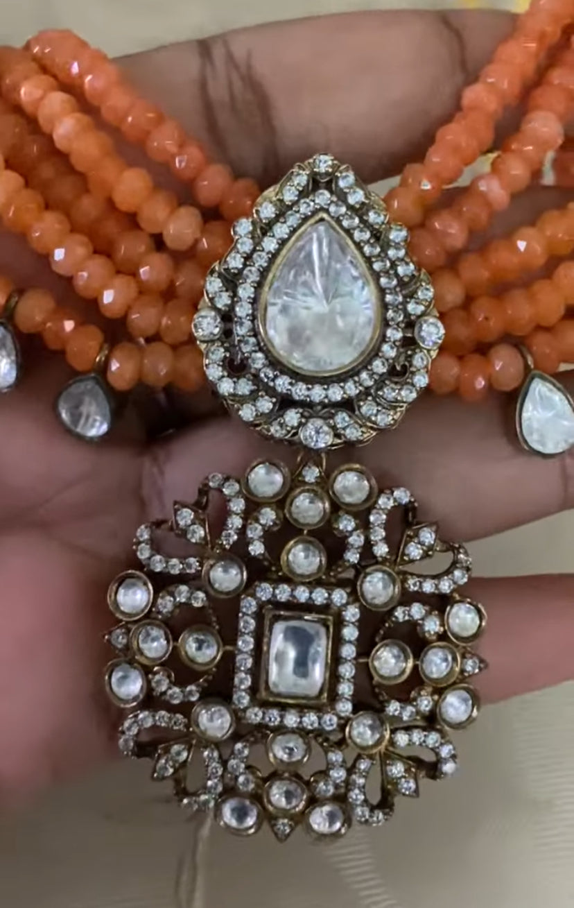 AD Victorian Polki Beads Choker | Exclusive Necklace