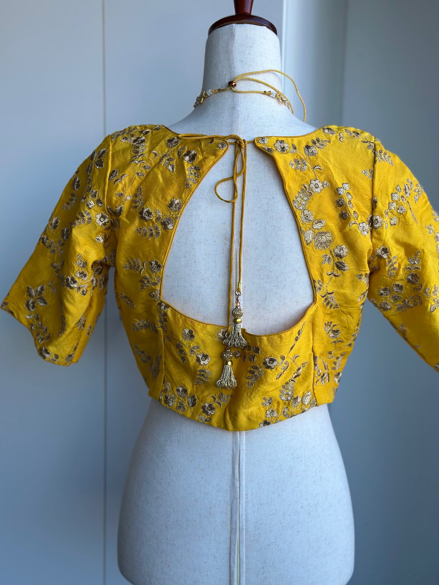 Yellow Embroidery Blouse | Custom Blouse | Embroidery Blouse