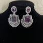 Rhodium AD & Purple Earrings