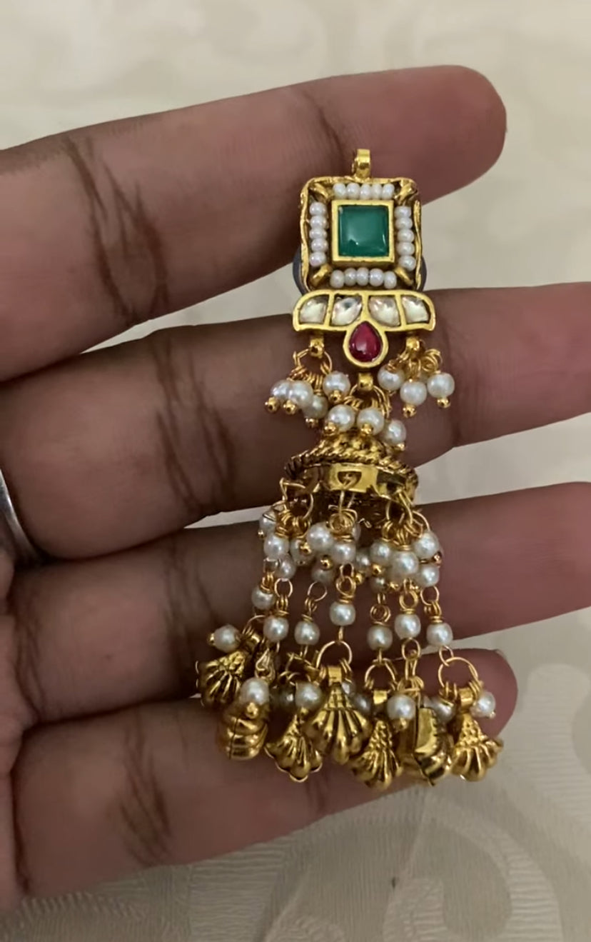 Polki Kundan Pearl Choker With Earrings |  Ahmadabadi Kundan jewelry| Indian Necklace In USA