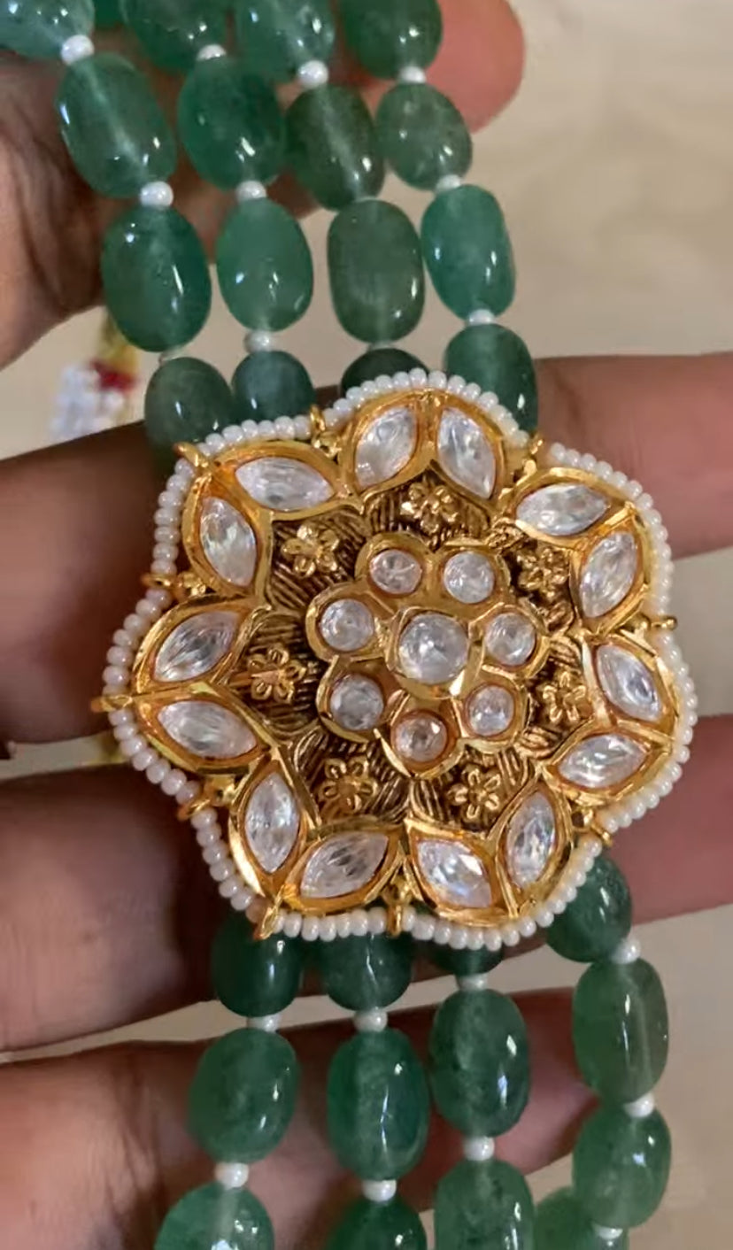 Kundan Pendant Beads Choker Set | Indian Necklace In USA