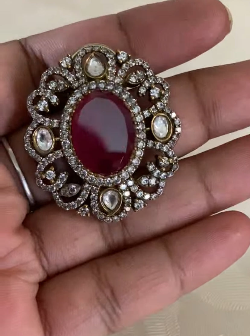 Victorian Pendant Beads Necklace With Studs | Indian Jewelry in USA