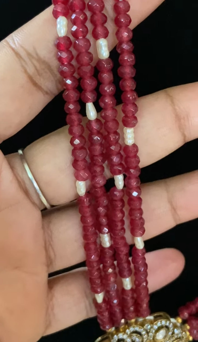 Victorian Pendant Beads Necklace With Studs | Indian Jewelry in USA