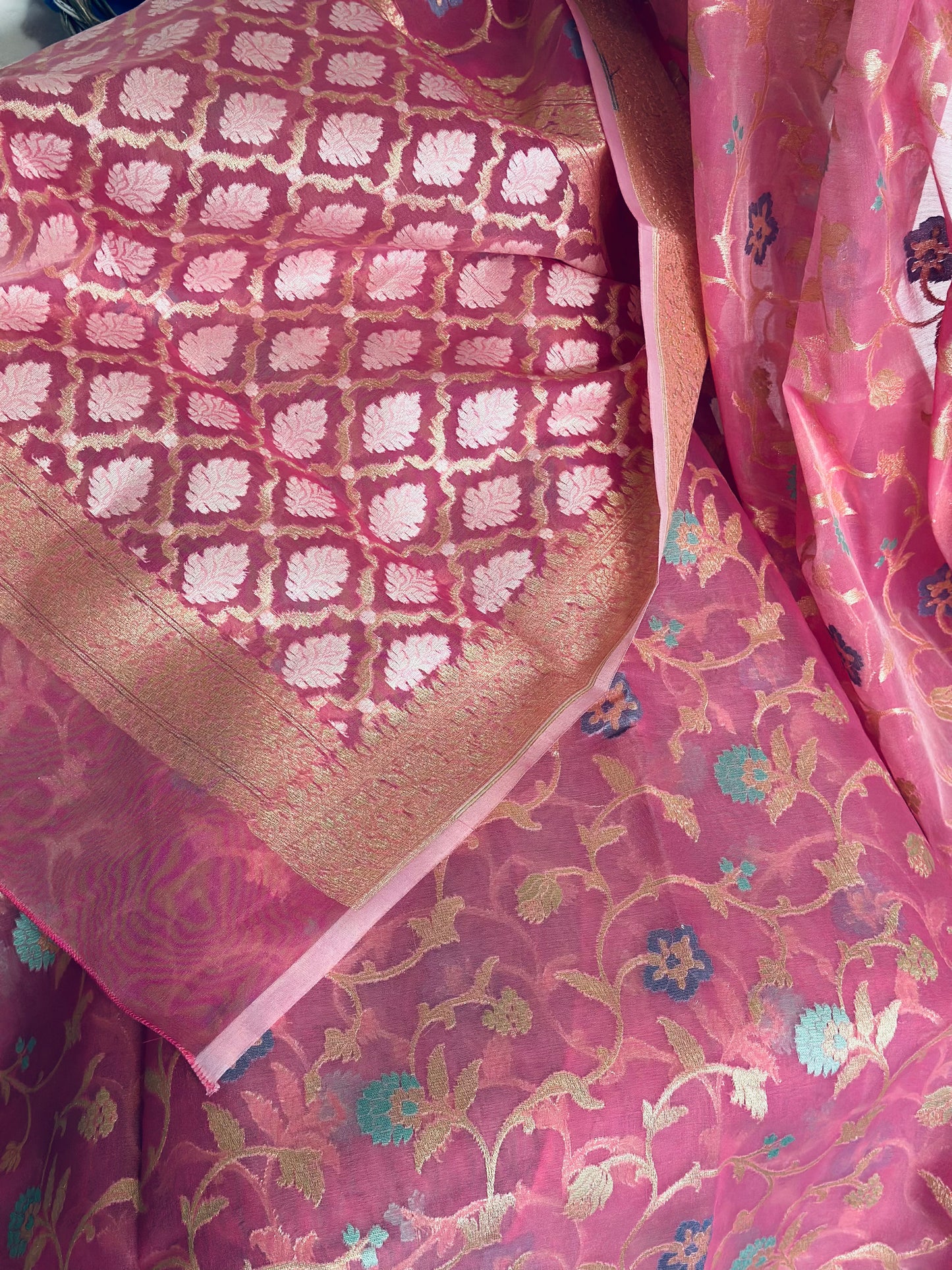 Premium Banarasi Pure Cotton Jangla Saree | Jamdani Inspiration Jangala Saree | Indian Sarees in USA