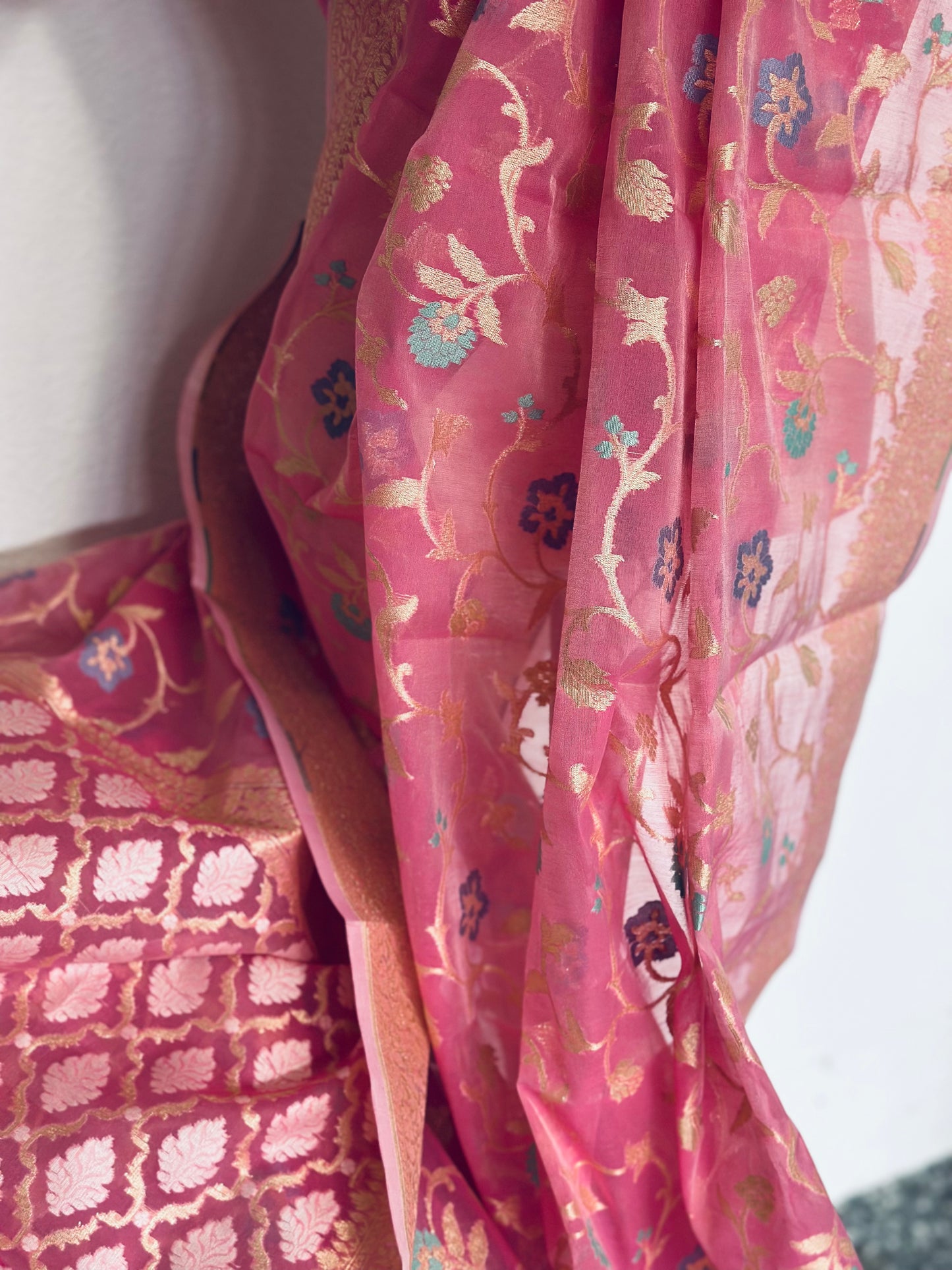 Premium Banarasi Pure Cotton Jangla Saree | Jamdani Inspiration Jangala Saree | Indian Sarees in USA