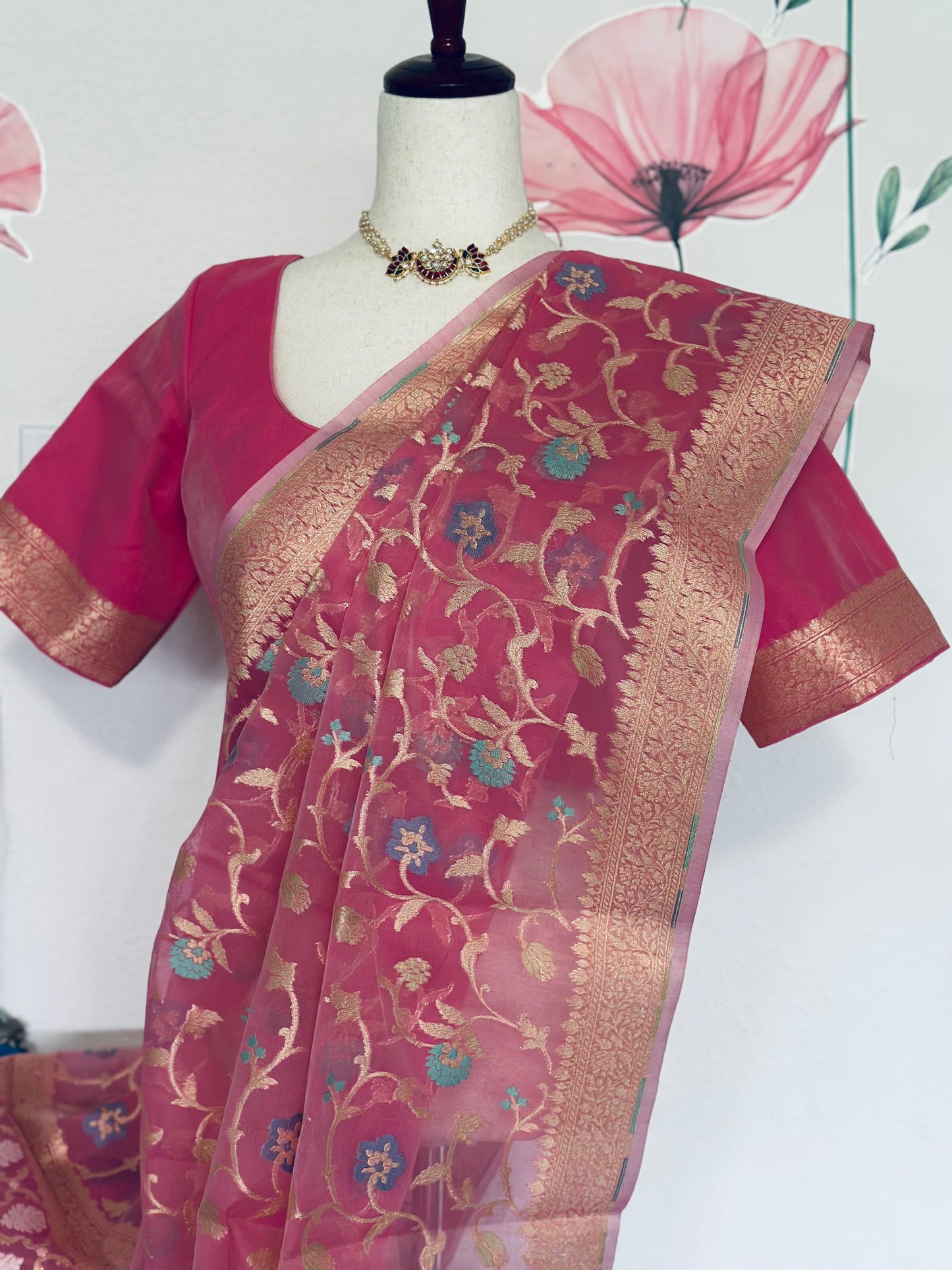 Premium Banarasi Pure Cotton Jangla Saree | Jamdani Inspiration Jangala Saree | Indian Sarees in USA