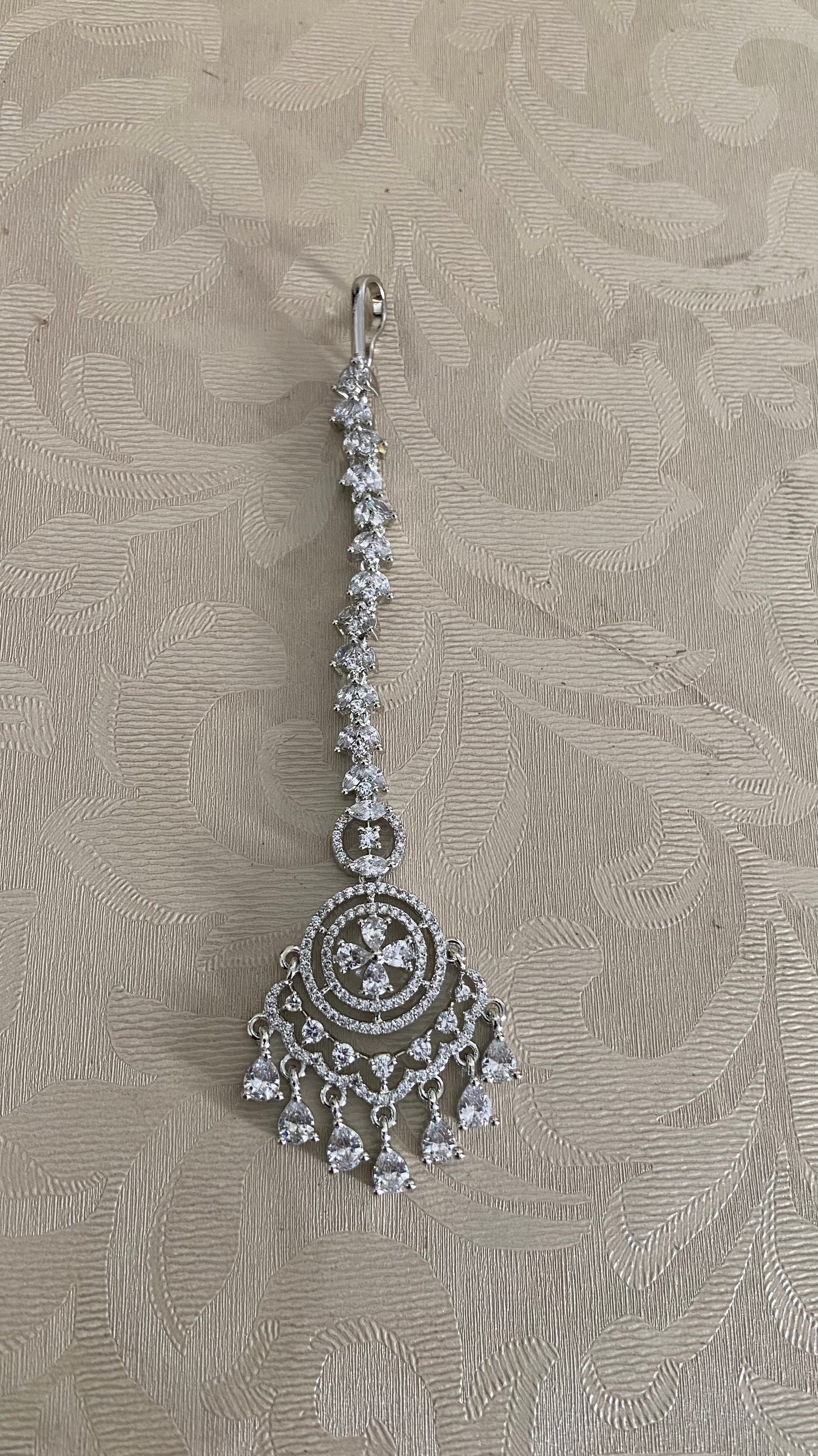 Rhodium AD Maang Tikka | Indian jewelry in USA