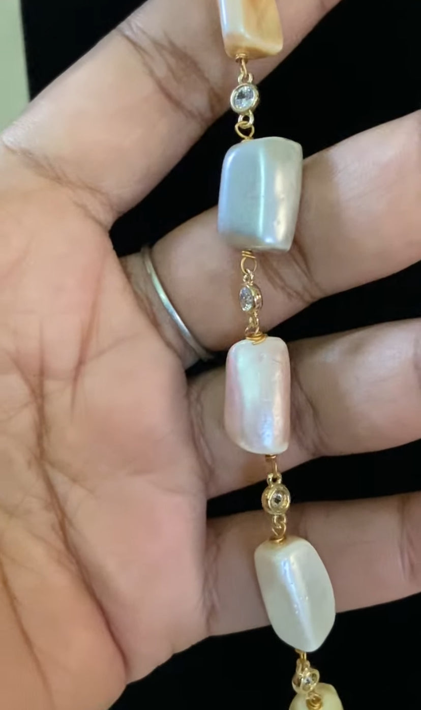 Natural MOP Necklace | Indian Beads Mala