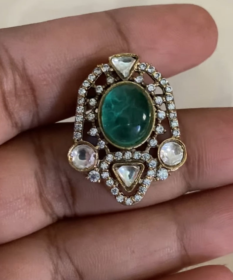 AD Victorian Pendant Simple Chain Set | Indian Necklace