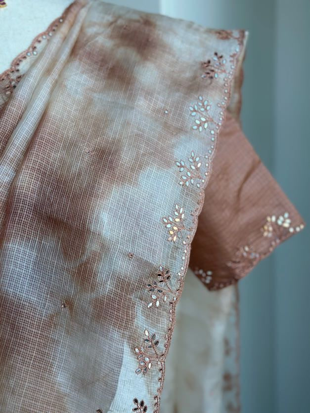 Lightweight Kota Shibori Saree |  Mirror Embroidery Saree | Indian Sarees In USA