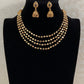 Gold & Black Beads Necklace With Jumki | Indian Jewelry In USA