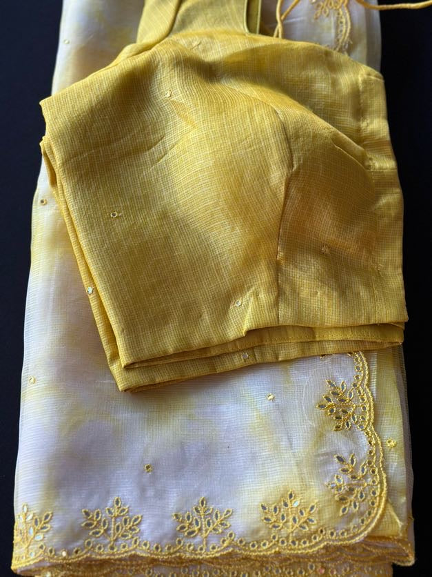 Lightweight Kota Shibori Saree |  Mirror Embroidery Saree | Indian Sarees In USA