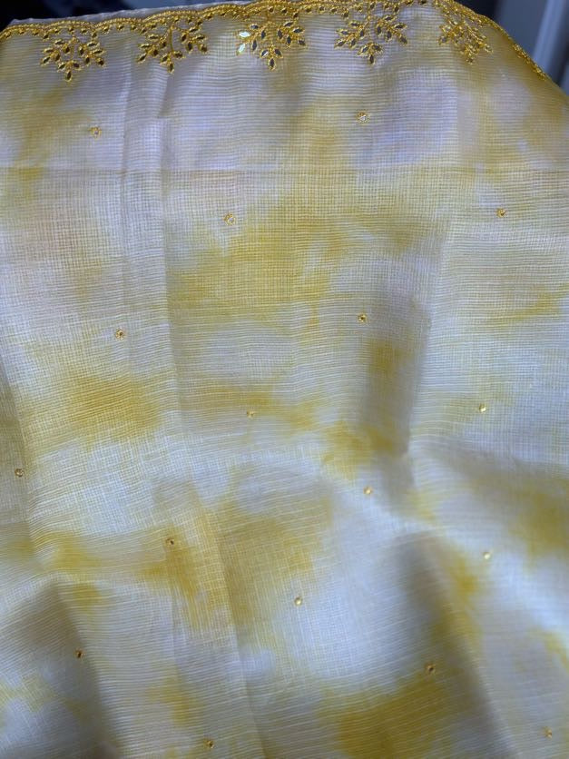 Lightweight Kota Shibori Saree |  Mirror Embroidery Saree | Indian Sarees In USA