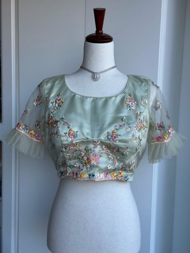 Floral Embroidary Work Soft Net Saree | Indian Sarees In USA