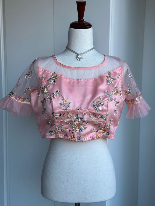 Floral Embroidary Work Soft Net Saree | Indian Sarees In USA