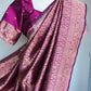 Magenta Pink Banaras Brocade Saree | Indian Traditional Sarees In USA