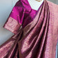 Magenta Pink Banaras Brocade Saree | Indian Traditional Sarees In USA