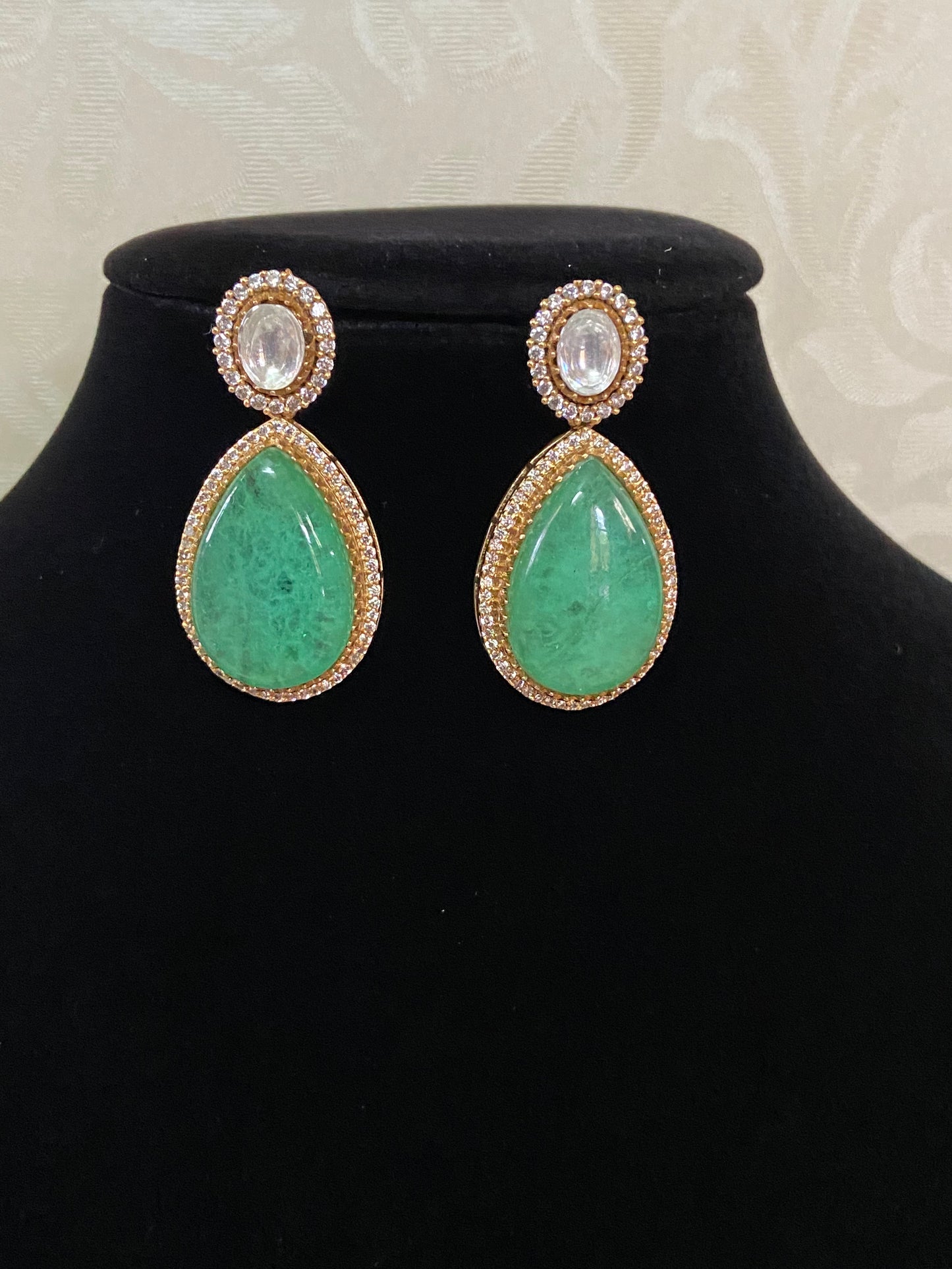 AD Emerald Drop Earrings |  Doublet Earrings