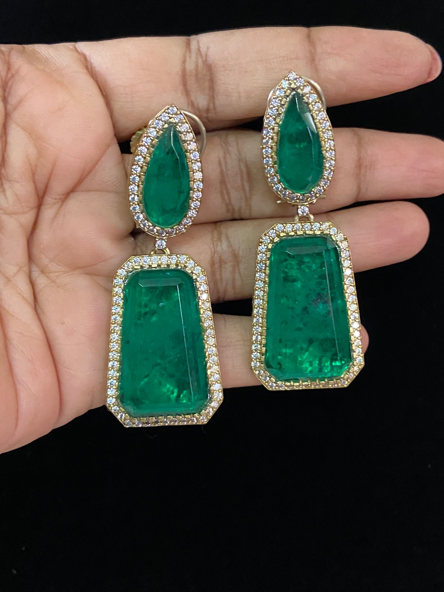 Romily Doublet Emerald Earrings