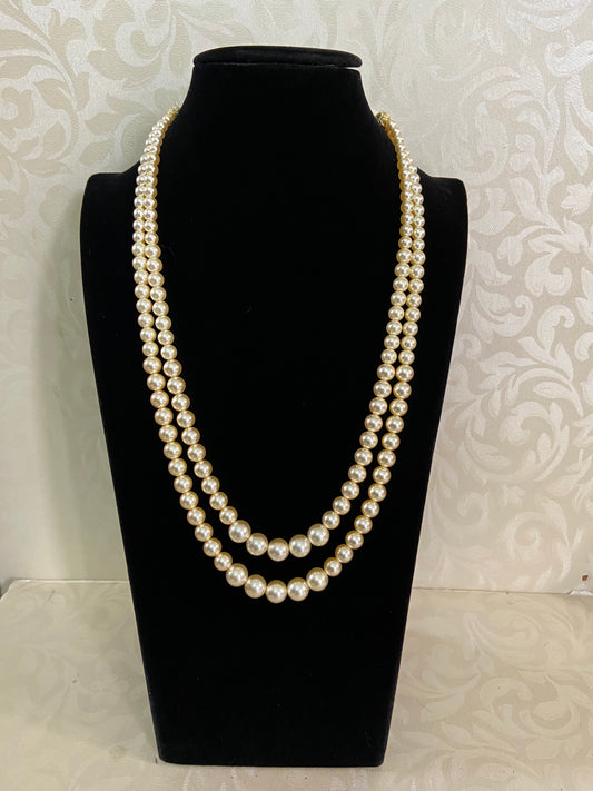 2 Line Peal Mala Necklace | South Indian Jewelry |