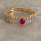 CZ  Ruby 2Tone Bracelet | Openable Bracelet | Indian Jewelry | Gift Idea