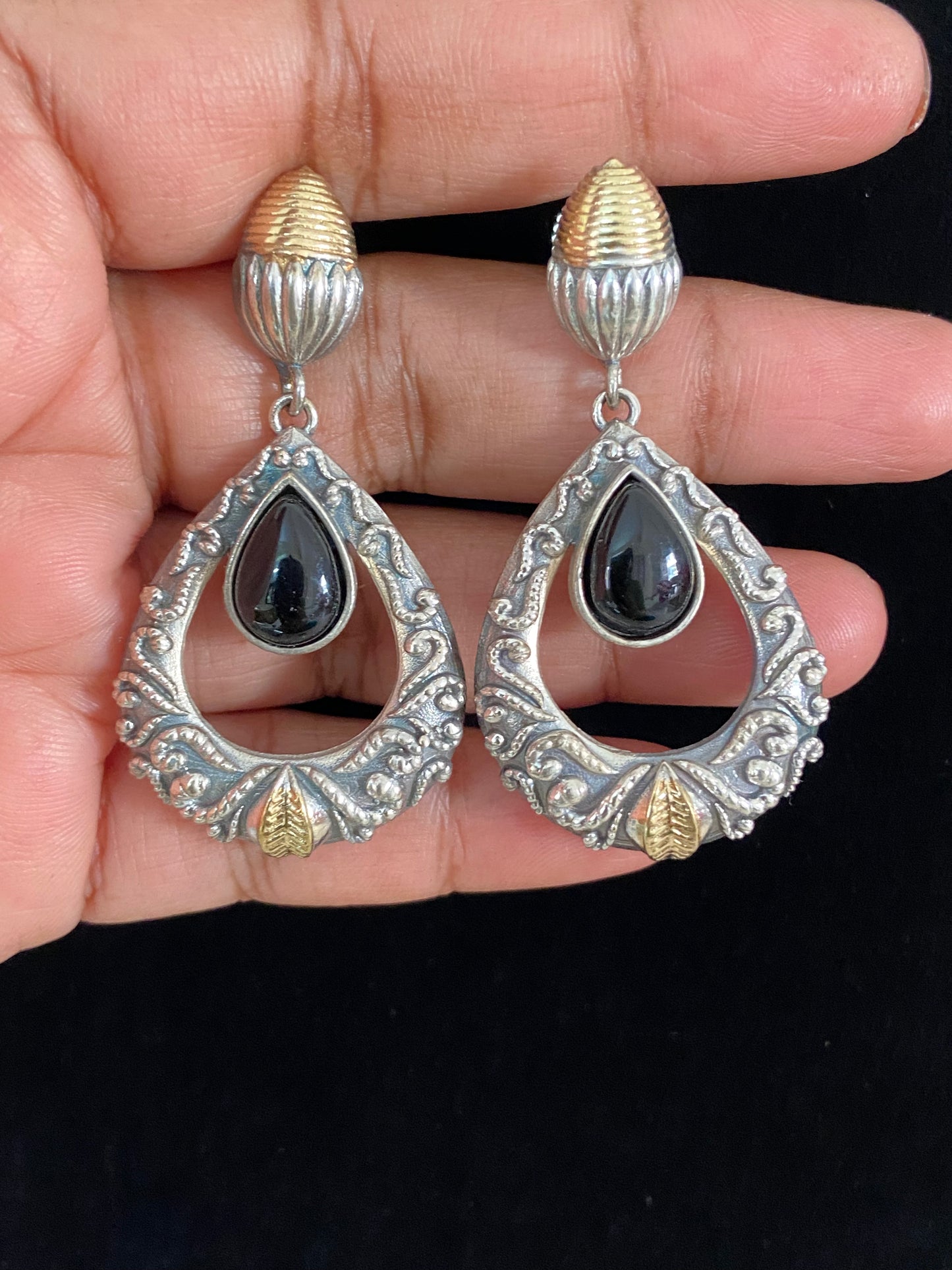 oxidised 2 Tone Earrings | Indian Earrings