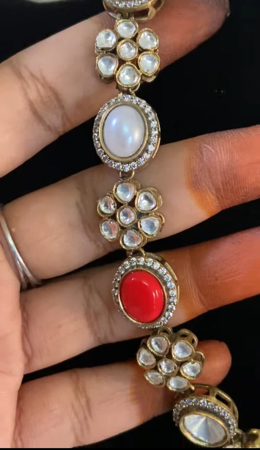 Premium  Victorian Polki Navratan Kundan Necklace Set | Exclusive Necklace