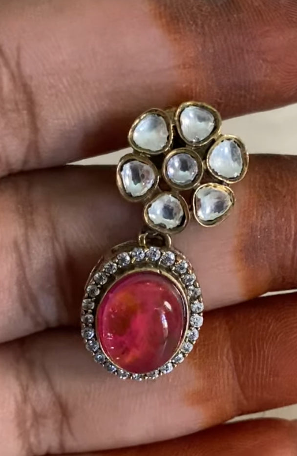 Premium  Victorian Polki Navratan Kundan Necklace Set | Exclusive Necklace