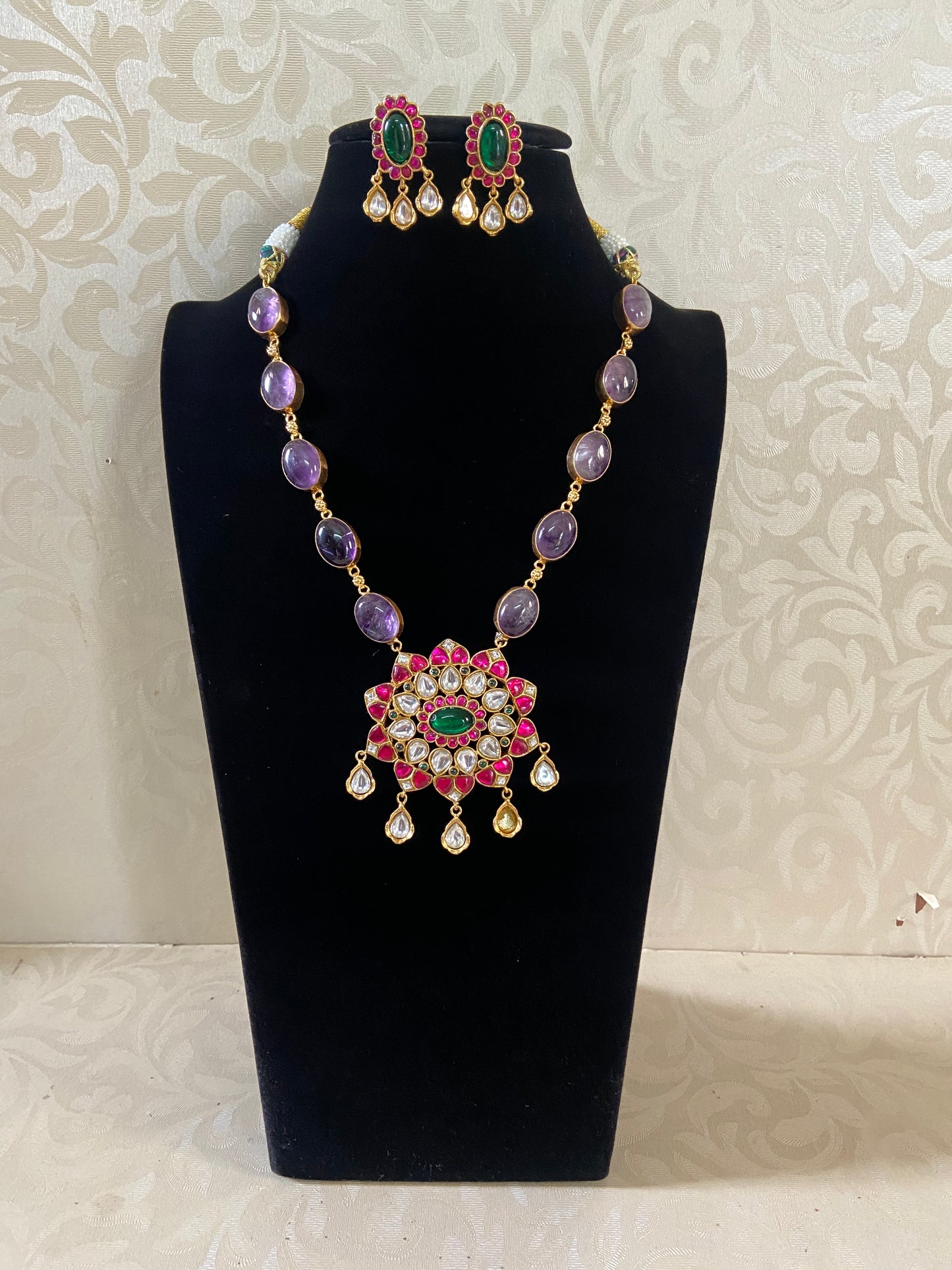 Natural stones Fusion Necklace | Indian Jewelry | Statement necklace