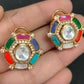 Polki Multi colour Kundan Studs |