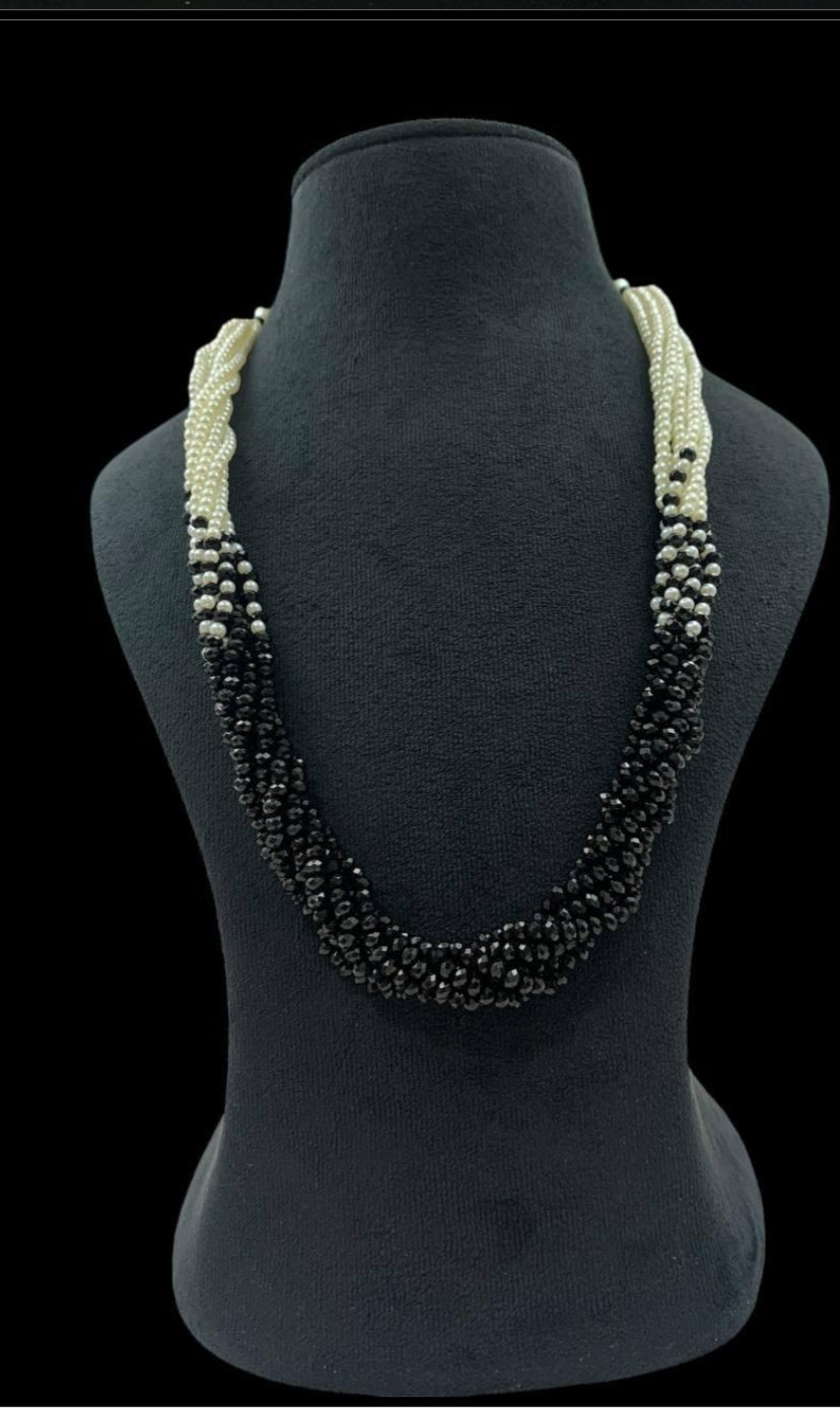Black & White Beads Mala Necklace | Indian Jewelry In USA