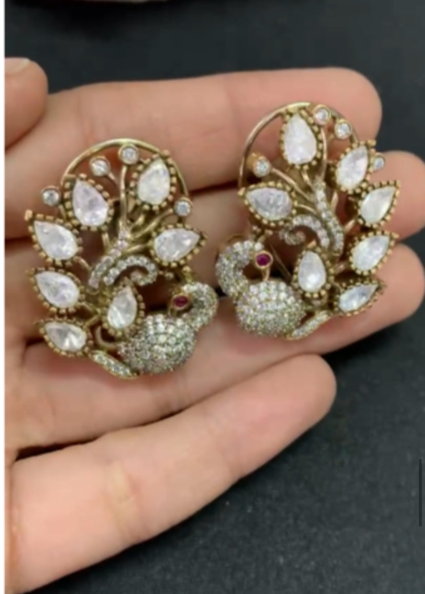 Victorian AD Peacock Earrings | Indian Jewelry In USA